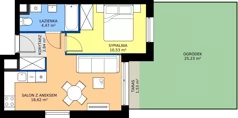 2 pokoje, mieszkanie 36,46 m², piętro 1, oferta nr II/82, Miasteczko Nova Fala 2, Gdynia, Cisowa, ul. Morska 254-262