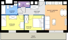 3 pokoje, mieszkanie 55,44 m², piętro 5, oferta nr II/184, Miasteczko Nova Fala 2, Gdynia, Cisowa, ul. Morska 254-262