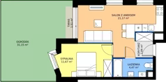 2 pokoje, mieszkanie 36,46 m², piętro 1, oferta nr II/20, Miasteczko Nova Fala 2, Gdynia, Cisowa, ul. Morska 254-262