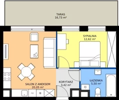 2 pokoje, mieszkanie 41,59 m², piętro 5, oferta nr II/180, Miasteczko Nova Fala 2, Gdynia, Cisowa, ul. Morska 254-262
