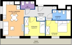 3 pokoje, mieszkanie 57,95 m², piętro 5, oferta nr II/263, Miasteczko Nova Fala 2, Gdynia, Cisowa, ul. Morska 254-262