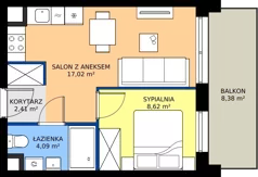 2 pokoje, mieszkanie 32,14 m², piętro 2, oferta nr II/223, Miasteczko Nova Fala 2, Gdynia, Cisowa, ul. Morska 254-262