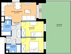 3 pokoje, mieszkanie 56,46 m², parter, oferta nr II/191, Miasteczko Nova Fala 2, Gdynia, Cisowa, ul. Morska 254-262