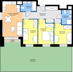 4 pokoje, mieszkanie 74,79 m², parter, oferta nr II/197, Miasteczko Nova Fala 2, Gdynia, Cisowa, ul. Morska 254-262