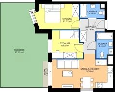 3 pokoje, mieszkanie 55,17 m², parter, oferta nr II/198, Miasteczko Nova Fala 2, Gdynia, Cisowa, ul. Morska 254-262