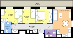 4 pokoje, mieszkanie 71,46 m², piętro 5, oferta nr II/258, Miasteczko Nova Fala 2, Gdynia, Cisowa, ul. Morska 254-262