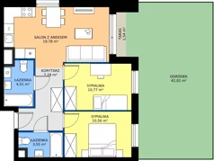 3 pokoje, mieszkanie 56,46 m², parter, oferta nr II/270, Miasteczko Nova Fala 2, Gdynia, Cisowa, ul. Morska 254-262