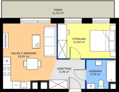 2 pokoje, mieszkanie 41,63 m², piętro 5, oferta nr II/344, Miasteczko Nova Fala 2, Gdynia, Cisowa, ul. Morska 254-262