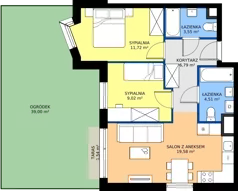 3 pokoje, mieszkanie 55,17 m², parter, oferta nr II/277, Miasteczko Nova Fala 2, Gdynia, Cisowa, ul. Morska 254-262
