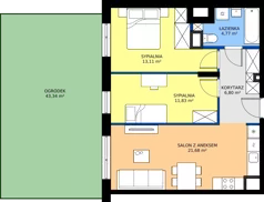 3 pokoje, mieszkanie 58,19 m², parter, oferta nr C1/10, Miasteczko Julianów 2, Julianów, ul. Architektów