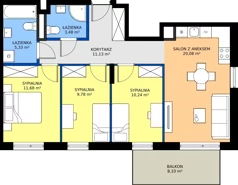 4 pokoje, mieszkanie 71,72 m², piętro 2, oferta nr C1/32, Miasteczko Julianów 2, Julianów, ul. Architektów