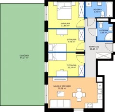4 pokoje, mieszkanie 68,08 m², piętro 1, oferta nr C1/53, Miasteczko Julianów 2, Julianów, ul. Architektów