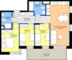 4 pokoje, mieszkanie 68,08 m², piętro 1, oferta nr C1/53, Miasteczko Julianów 2, Julianów, ul. Architektów