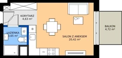 1 pokój, mieszkanie 28,70 m², piętro 2, oferta nr C1/26, Miasteczko Julianów 2, Julianów, ul. Architektów