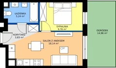 2 pokoje, mieszkanie 36,97 m², parter, oferta nr C1/5, Miasteczko Julianów 2, Julianów, ul. Architektów