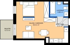 1 pokój, mieszkanie 36,28 m², piętro 1, oferta nr C1/11, Miasteczko Julianów 2, Julianów, ul. Architektów