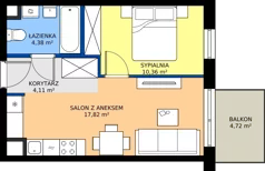 2 pokoje, mieszkanie 36,67 m², piętro 1, oferta nr C1/17, Miasteczko Julianów 2, Julianów, ul. Architektów