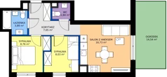 3 pokoje, mieszkanie 46,90 m², parter, oferta nr C1/8, Miasteczko Julianów 2, Julianów, ul. Architektów