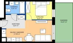 2 pokoje, mieszkanie 36,18 m², piętro 2, oferta nr C2/164, Miasteczko Julianów 2, Julianów, ul. Architektów