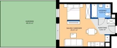 1 pokój, mieszkanie 34,81 m², piętro 2, oferta nr C2/170, Miasteczko Julianów 2, Julianów, ul. Architektów