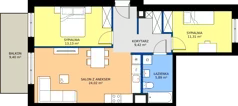 3 pokoje, mieszkanie 63,77 m², piętro 2, oferta nr C2/127, Miasteczko Julianów 2, Julianów, ul. Architektów