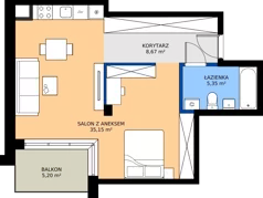 1 pokój, mieszkanie 49,17 m², piętro 2, oferta nr C2/160, Miasteczko Julianów 2, Julianów, ul. Architektów