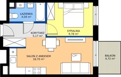 2 pokoje, mieszkanie 37,69 m², piętro 1, oferta nr C2/75, Miasteczko Julianów 2, Julianów, ul. Architektów