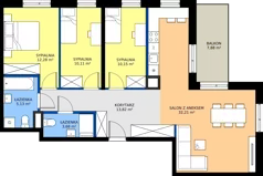 4 pokoje, mieszkanie 87,38 m², piętro 1, oferta nr C2/154, Miasteczko Julianów 2, Julianów, ul. Architektów