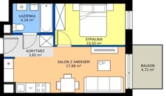 2 pokoje, mieszkanie 36,18 m², piętro 2, oferta nr C2/164, Miasteczko Julianów 2, Julianów, ul. Architektów