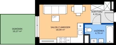 1 pokój, mieszkanie 27,07 m², parter, oferta nr C2/71, Miasteczko Julianów 2, Julianów, ul. Architektów