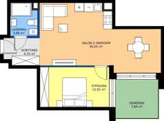 2 pokoje, mieszkanie 50,77 m², parter, oferta nr C2/72, Miasteczko Julianów 2, Julianów, ul. Architektów