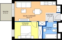 2 pokoje, mieszkanie 36,56 m², piętro 3, oferta nr C2/185, Miasteczko Julianów 2, Julianów, ul. Architektów