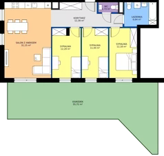 4 pokoje, mieszkanie 87,88 m², piętro 2, oferta nr C2/91, Miasteczko Julianów 2, Julianów, ul. Architektów