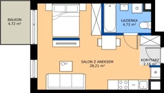 1 pokój, mieszkanie 35,09 m², piętro 3, oferta nr C2/111, Miasteczko Julianów 2, Julianów, ul. Architektów