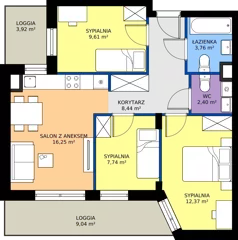 4 pokoje, mieszkanie 60,57 m², piętro 2, oferta nr IV/32, Miasteczko Nova Sfera 4, Warszawa, Białołęka, Żerań, ul. Marywilska 7