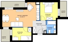 3 pokoje, mieszkanie 53,67 m², piętro 3, oferta nr IV/36, Miasteczko Nova Sfera 4, Warszawa, Białołęka, Żerań, ul. Marywilska 7