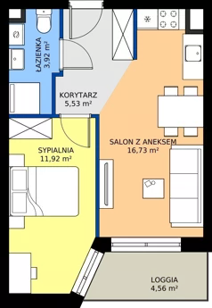 2 pokoje, mieszkanie 38,10 m², piętro 1, oferta nr IV/6, Miasteczko Nova Sfera 4, Warszawa, Białołęka, Żerań, ul. Marywilska 7