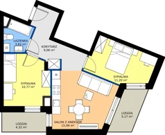3 pokoje, mieszkanie 50,64 m², piętro 3, oferta nr IV/15, Miasteczko Nova Sfera 4, Warszawa, Białołęka, Żerań, ul. Marywilska 7
