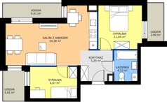 3 pokoje, mieszkanie 53,67 m², piętro 2, oferta nr IV/31, Miasteczko Nova Sfera 4, Warszawa, Białołęka, Żerań, ul. Marywilska 7