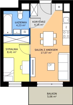 2 pokoje, mieszkanie 33,85 m², piętro 2, oferta nr XII/10, Metro Art 12, Warszawa, Praga Południe, Kamionek, ul. Chodakowska 38