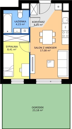 2 pokoje, mieszkanie 33,92 m², parter, oferta nr XII/105, Metro Art 12, Warszawa, Praga Południe, Kamionek, ul. Chodakowska 38