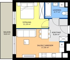 2 pokoje, mieszkanie 39,30 m², piętro 1, oferta nr XII/83, Metro Art 12, Warszawa, Praga Południe, Kamionek, ul. Chodakowska 38
