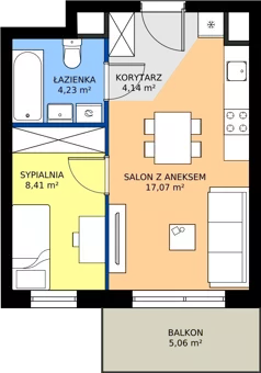 2 pokoje, mieszkanie 33,85 m², piętro 1, oferta nr XII/6, Metro Art 12, Warszawa, Praga Południe, Kamionek, ul. Chodakowska 38
