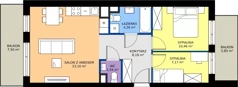 3 pokoje, mieszkanie 54,72 m², piętro 2, oferta nr XII/88, Metro Art 12, Warszawa, Praga Południe, Kamionek, ul. Chodakowska 38