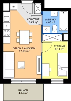 2 pokoje, mieszkanie 33,38 m², piętro 4, oferta nr XII/17, Metro Art 12, Warszawa, Praga Południe, Kamionek, ul. Chodakowska 38