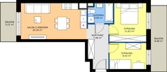 3 pokoje, mieszkanie 51,96 m², piętro 5, oferta nr XII/74, Metro Art 12, Warszawa, Praga Południe, Kamionek, ul. Chodakowska 38