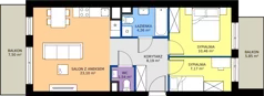 3 pokoje, mieszkanie 54,72 m², piętro 3, oferta nr XII/92, Metro Art 12, Warszawa, Praga Południe, Kamionek, ul. Chodakowska 38