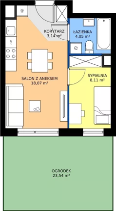2 pokoje, mieszkanie 33,37 m², parter, oferta nr XII/2, Metro Art 12, Warszawa, Praga Południe, Kamionek, ul. Chodakowska 38