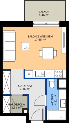 1 pokój, mieszkanie 31,61 m², piętro 3, oferta nr A130, Concept Ćwiklińska, Warszawa, Białołęka, Tarchomin, ul. Elżbiety Barszczewskiej 2