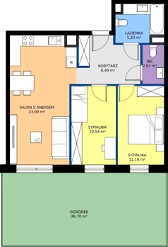 3 pokoje, mieszkanie 62,01 m², parter, oferta nr A66, Concept Ćwiklińska, Warszawa, Białołęka, Tarchomin, ul. Elżbiety Barszczewskiej 2